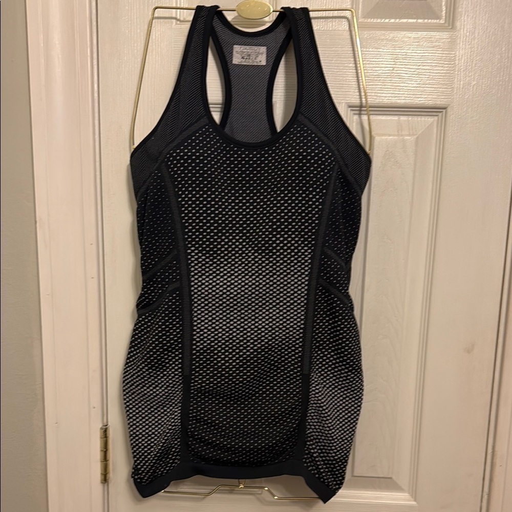 Black and Gray Fitted Sleeveless Tank Top #422